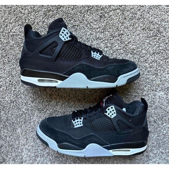 Nike Air Jordan 4 Black Canvas Size 11 Men's - Picture 1 of 8